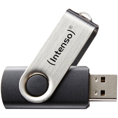 Intenso Basic Line 64GB USB-Stick Schlüsselanhänger mit drehbarem Verschluss 