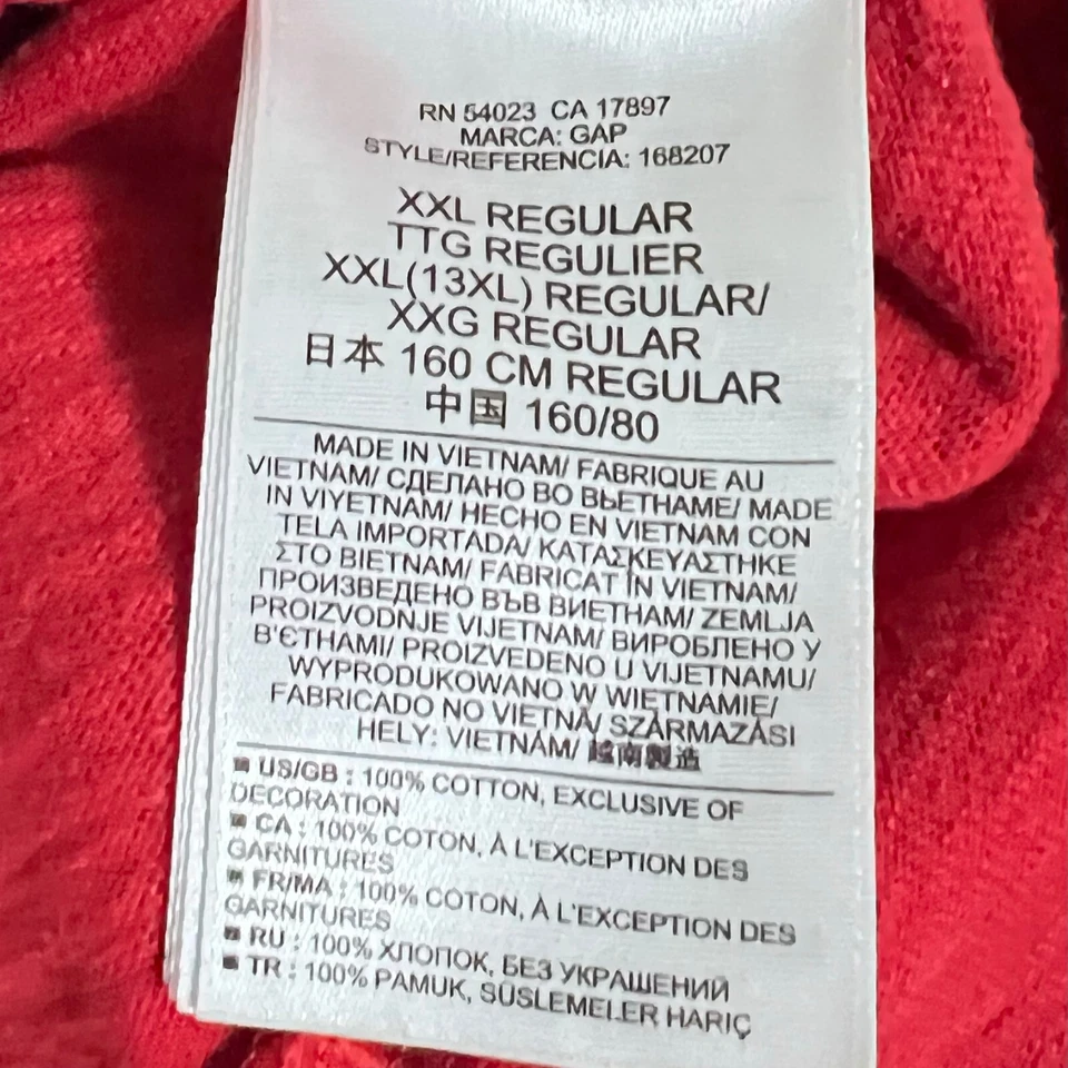 Gap Kids 1969 Boys Sweater Size 2XL 14-16 Red Embossed Big Logo Long Sleeve - Image 4 of 4