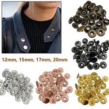 12/15/17/20mm S Spring Press Studs Button Large Metal Snap Fasteners Poppers