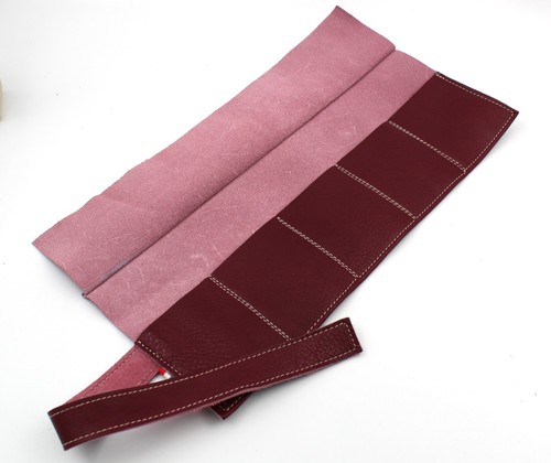Watch Roll Genuine Leather Violet 5 Posti Realizzato con Ottime Pelli Morbido - Picture 6 of 9