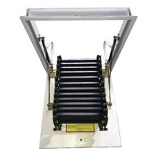 Black Attic Folding Extension Ladder Loft Stairs 80*90cm 9.84 ft 12 Steps