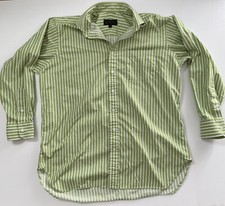 Robert Talbott Best Of Class Dress Shirt 16.5x34 Green White Stripes Made in USA