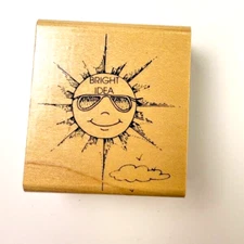 Bright Idea~Sunshine~Teacher~RARE~HTF~Rubber Stamp~2.25"X 2.5"~Sweet-Arts H1004