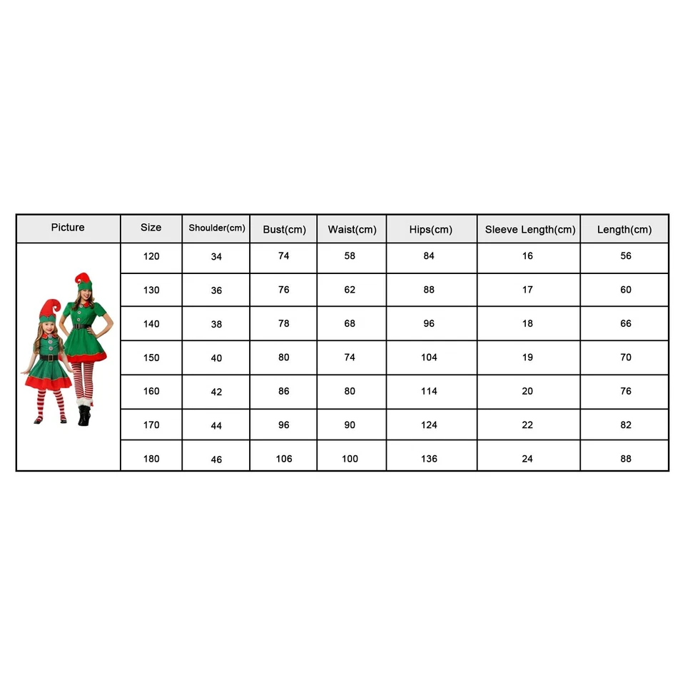Adult Christmas Costume Set Santa's Elf Costume Xmas Holiday Party Outfit Women - image 4 of 4