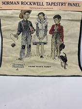 Vintage Norman Rockwell 18โ Tapestry Panels Lot of 2 Made in USA