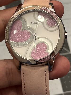 Guess Women\'s Watch 38MM‎ Gray Dial Day Date 24H New Pink Leather Bands Battery GUESS Pink Wristwatches for sale | eBay main image 2