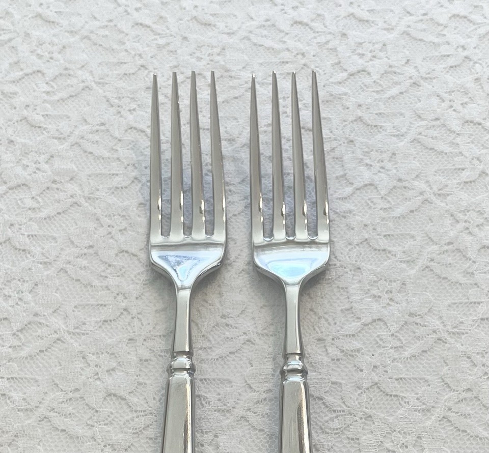(2) Oneida EASTON Cube Glossy Stainless Dinner Forks *FREE SHIPPING* eBay