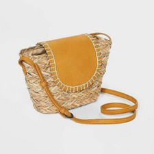 Straw Crossbody Bag - Universal Thread Mustard