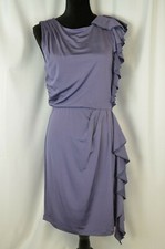 Alice & Olivia Dress Size Large Purple Ruffled Sleeveless Casual Slinky Party