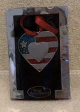 Things Remembered PATRIOTIC HEART Pewter w/Enamel Ornament - NEW