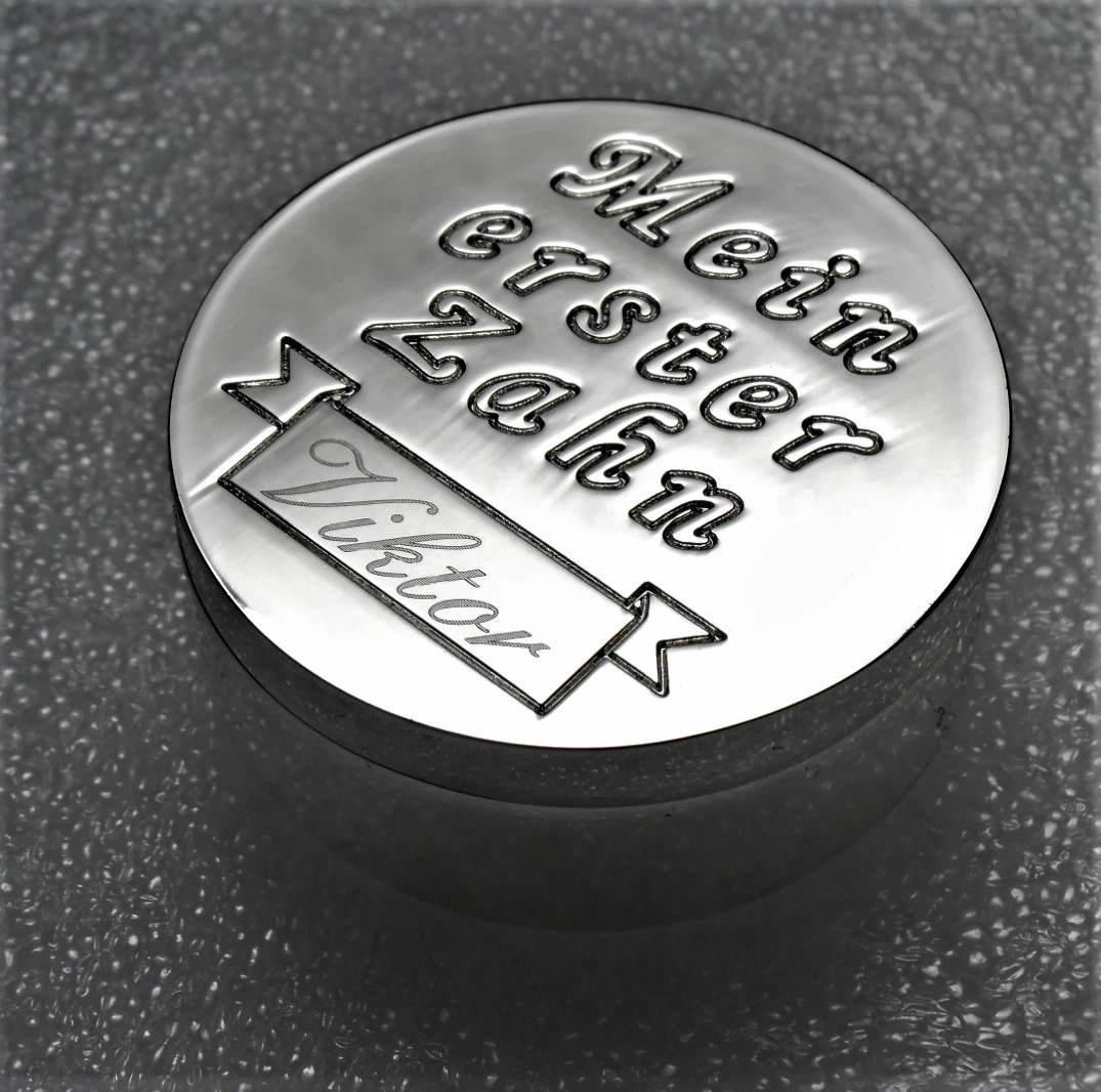 Versilbert Mein Erster Zahn Und Locken Set Mini Zug Lok Taufe