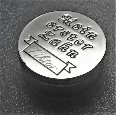 BRILLIBRUM Milchzahndose Zahndose Gravur Zahndöschen versilbert mit Namen personalisiert