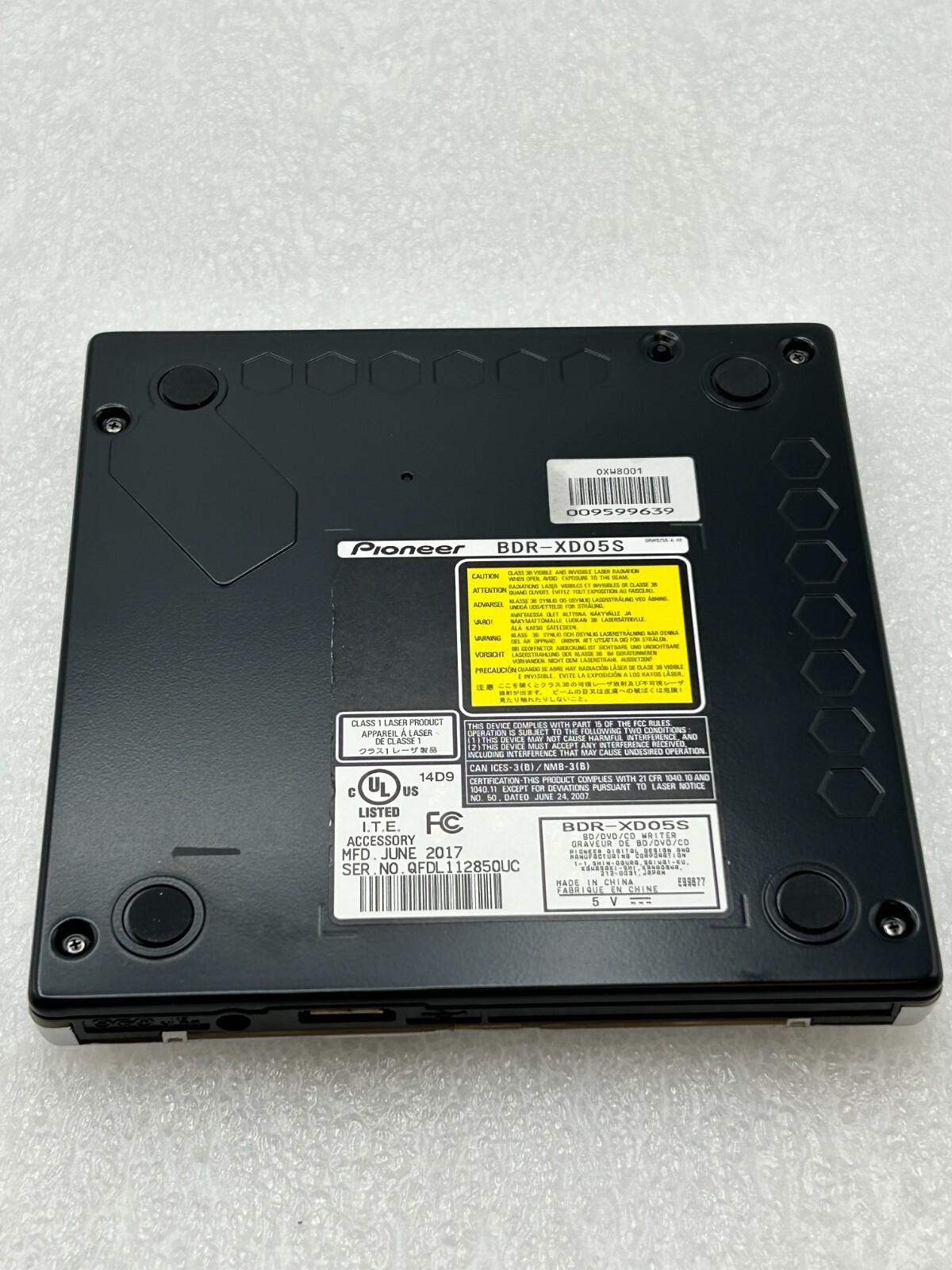 Pioneer Slim Portable USB BluRay/DVD/CD Burner BDRXD05S Free Shipping