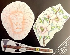 Original Tattoo Flash Sheet, 11x14" hand drawn by Matt Stick 21