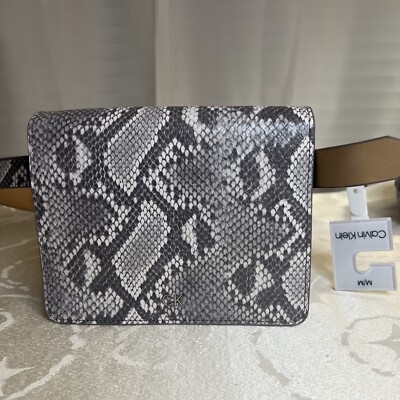 Calvin Klein Belt bag purse Size M snakeskin pattern Embossed Monogram - New