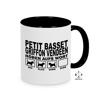 Tasse Kaffeebecher PETIT BASSET GRIFFON VENDEEN HÖREN AUFS WORT Hunde Siviwonder