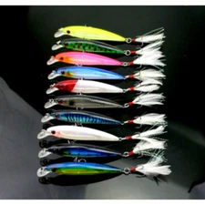 10PCS Trolling Bait Minnow Fishing Lure Bass Crankbait Tackle Wobbler 9cm/7g