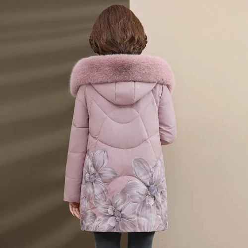 Women Winter Long Warm Parkas Coat Jacket Thicken Cotton Pad Hooded Middle Aged - Picture 3 of 21