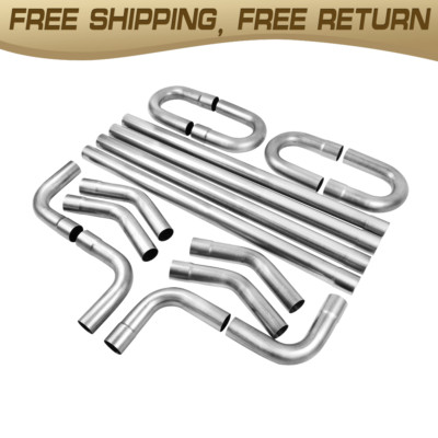 16PCS 3''OD DIY CUSTOM S.STEEL MANDREL EXHAUST TUBING BEND STRAIGHT PIPE KITS