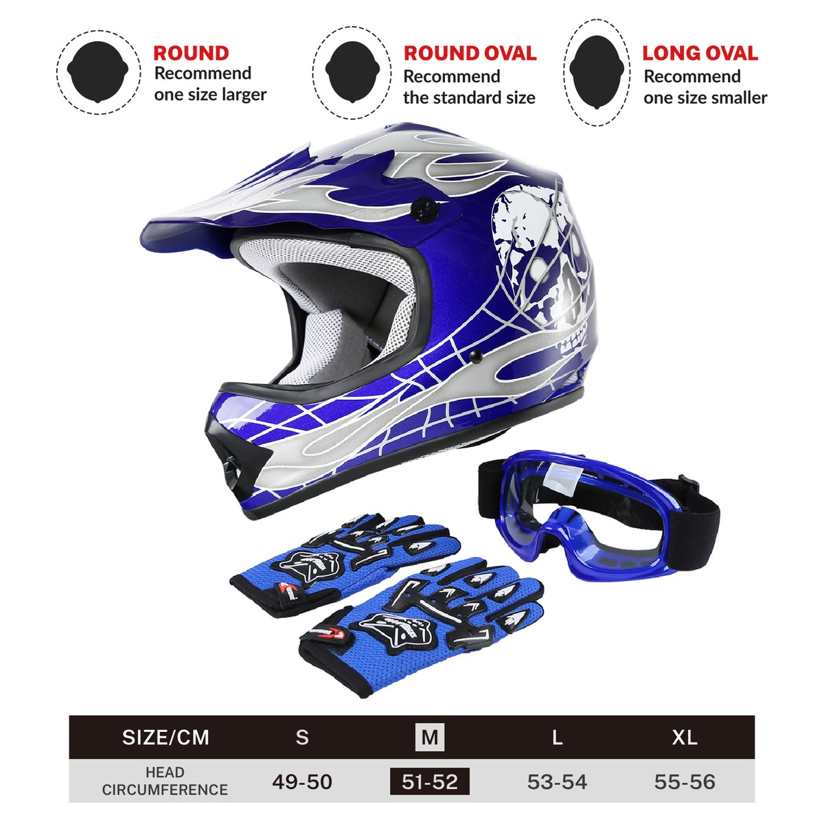 Dirt Bike Helmet Youth Atv Helmet Size Chart Motocross Helmet