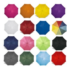 CLASSIC Automatic Umbrella WOODEN Crook Handle Wedding Brolly Walking Colour UK