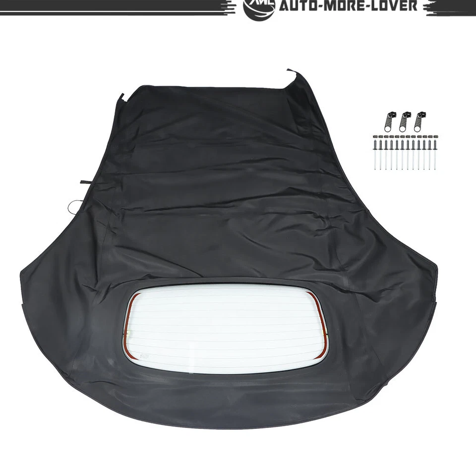 Para Volkswagen Beetle 2003-2010 conversível capota macia preta com janela de vidro DOT - Imagem 2 de 4