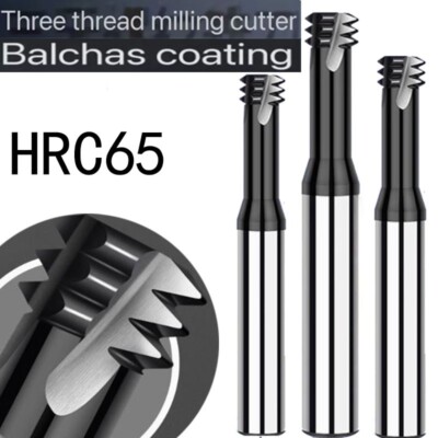 HRC65° Carbide UNC three-tooth Thread End Milling Cutter Boring Cutter For Tap