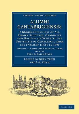Alumni Cantabrigienses Venn Venn Paperback Cambridge University Press Part 3