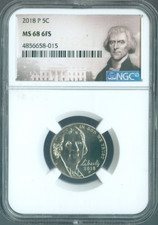 2018 P Jefferson Nickel 5C NGC MS68 FS Quality