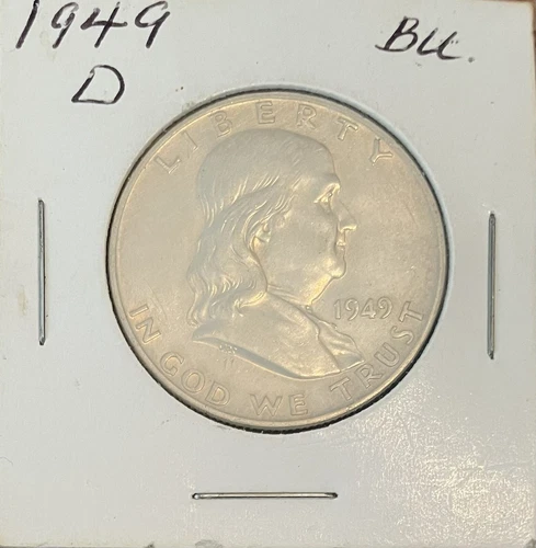 1949-D Franklin Half Dollar BU Bright Full Bell Lines