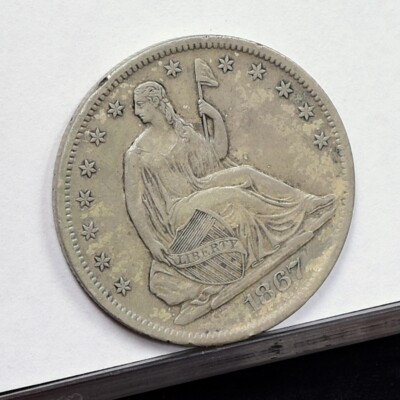 1867-S Liberty Seated Half Dollar - Ch XF Det, Cleaned w/ Rim