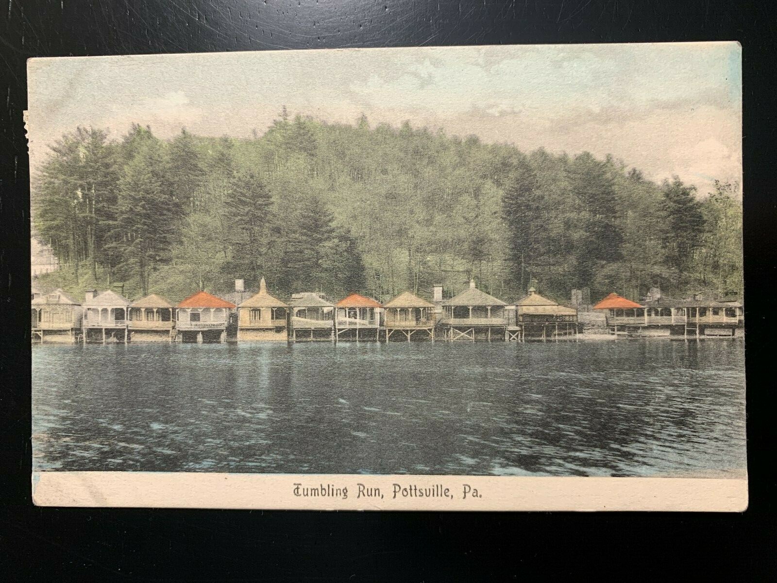 Postcard Pottsville PA c1900s Tumbling Run Lake Front Houses eBay