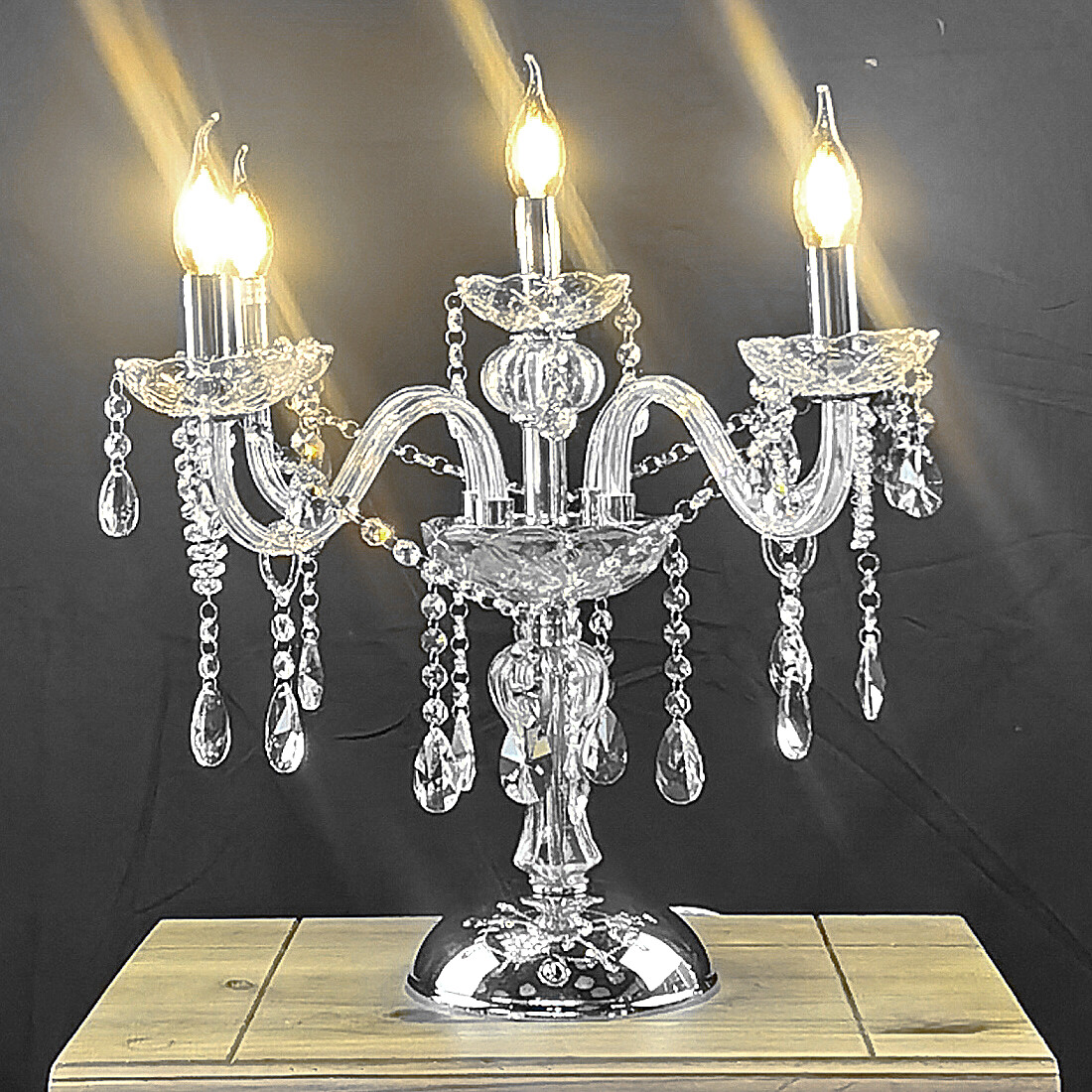 Luxury K9 Crystal Vintage Crystal Table Lamps For Living Room