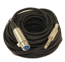 50Ft XLR 3P Female to 1/4inchinch TRS Balanced Male Microphone Cable