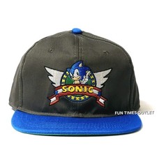 Sonic The Hedgehog Embroidered Snapback Baseball Cap Hat Youth Sega Gamer OSFM