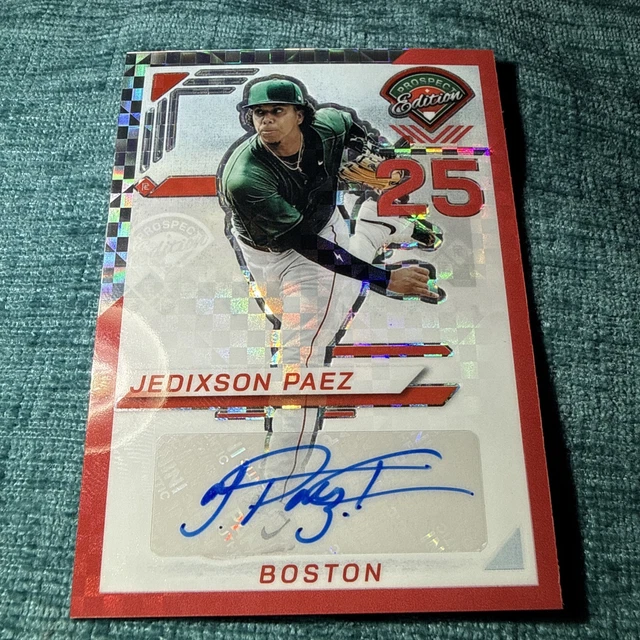 2025 Panini Prospect Edition Jedixson Paez - Red Prizm Prospect Auto /99 - Boston