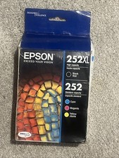 Epson 252XL T252XL-BCS Black/Tri-Color Ink Cartridge Genuine OEM Exp 12/23