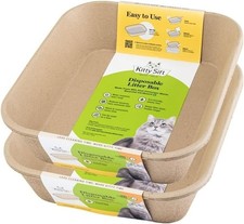 Kitty Sift 6-Pack Disposable Cat Litter Box, Sustainable, Clean - Jumbo, 6-...