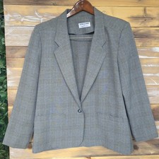 Alfred Dunner Blue Grey Jacket SIZE 14 Blazer Corpcore Classic