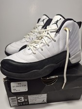 Jordan 12 Retro Boys' High Top Sneakers White/Black/Taxi Size 3Y