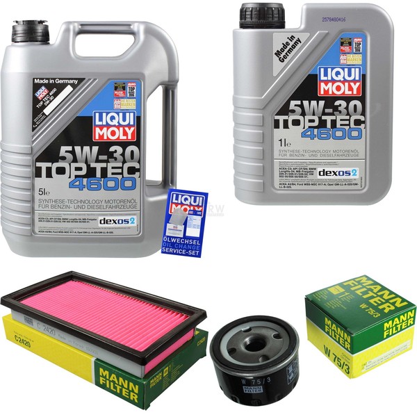 Mann Inspektionspaket 6L Liqui Moly Top Tec 5W-30 FüR Nissan Qashqai +2 I 1.5-image