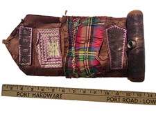 Antique 19th C,1850, Primitive Leather Sewing / Farmer's Tool Roll,VERY LARGE!