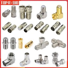 RF Right Angle Adapter Plug to Socket For TV Coax Aerial Cables Full Metal Male
