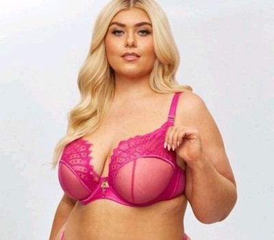 Ann Summers The Encore Non Pad Fuller Bust Plunge Bra Pink 32F