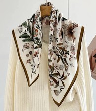 Silk Mulberry Square grass Print kerchief 26 ...