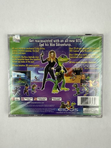 Gex 3: Deep Cover Gecko (Sony PlayStation 1, 1999) Factory Sealed Crack On Case - Picture 6 of 12