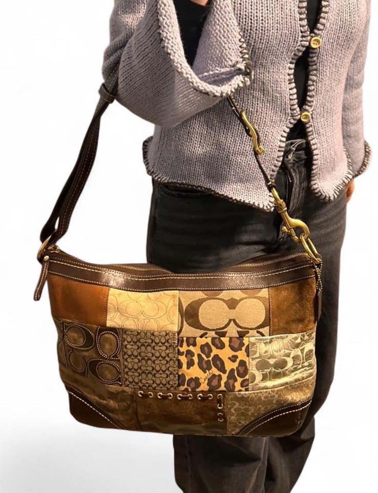 RARE Limited Edition Large COACH Patchwork Should… - image 6