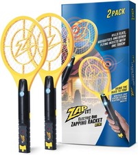 2 Pack Zap It Mini Bug Zapper 4000V USB Rechargeable Mosquito Fly Killer Racket
