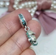 Genuine Pandora Silver Blue Tropical Seahorse Dangle Charm MISSING ENAMEL 💕R42a