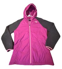 Girls The North Face Full Zip Pink Purple Hooded Full Zip Jacket Size XL